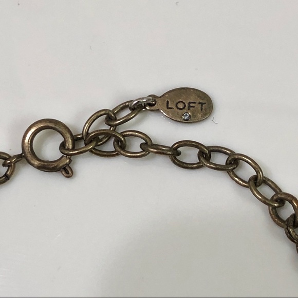 LOFT Faux Tortoise Shell Crystal Rhinestones Necklace - Picture 5 of 5